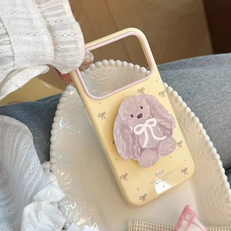 K23200 アニマルグリップ付き リボン iPhoneケース