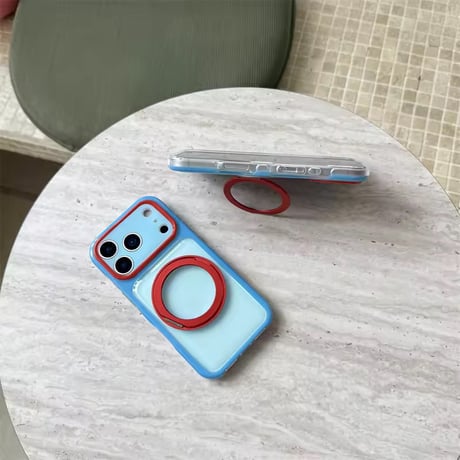 K23203 バイカラーリングスタンド付き iPhoneケース