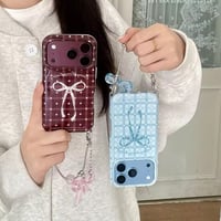 S76004 スターリボンチェックiPhoneケース