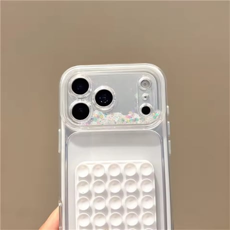 K23289 キラキラカメラフレーム吸盤＆スタンドiPhoneケース