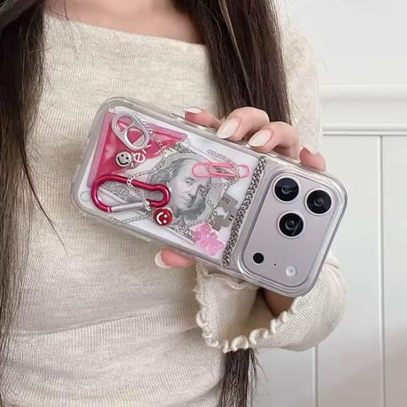 【即納商品】L62416 PinkCharmMixクリアiPhoneケース