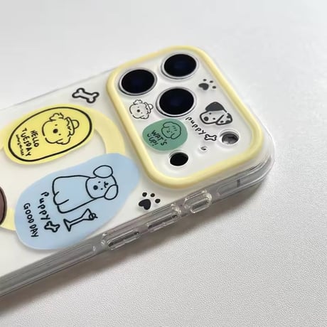 【即納商品】K23114 ポップドッグステッカー風 MagSafeグリップ付きiPhoneケース