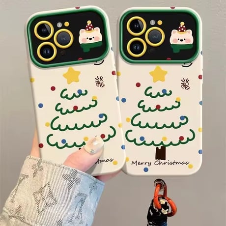 S75891 カラフルクリスマスツリーiPhoneケース