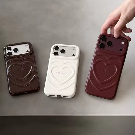 S75984 ぷっくりダブルハートiPhoneケース