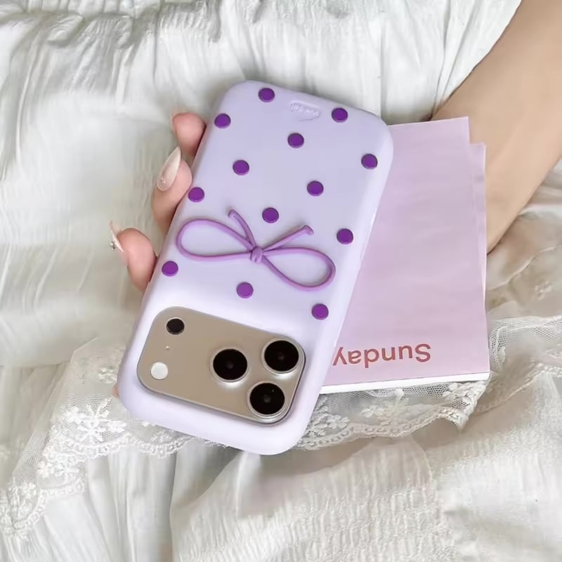 S75746 ドットリボン シリコン iPhoneケース | nanomita