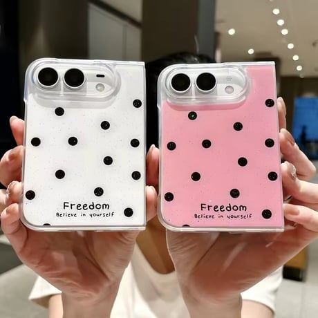 S75985 ドット＆チェックパールハートiPhoneDuo