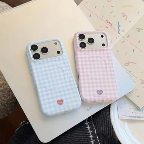S75716 パステルチェック MagSafe対応 iPhoneケース