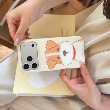 S75709 ふわもこわんこイラスト iPhoneケース