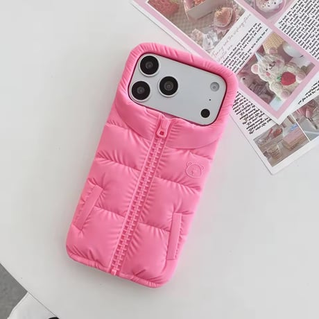 S76009 ダウンジャケット風iPhoneケース