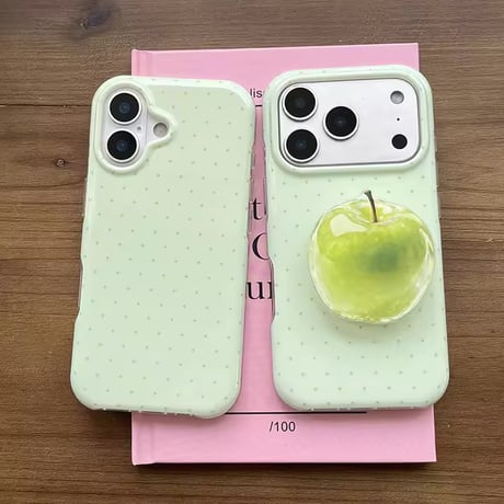 K23199 アップルグリップ付き ドット iPhoneケース