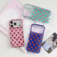 S75753 レトロフラワークリアカラー iPhoneケース