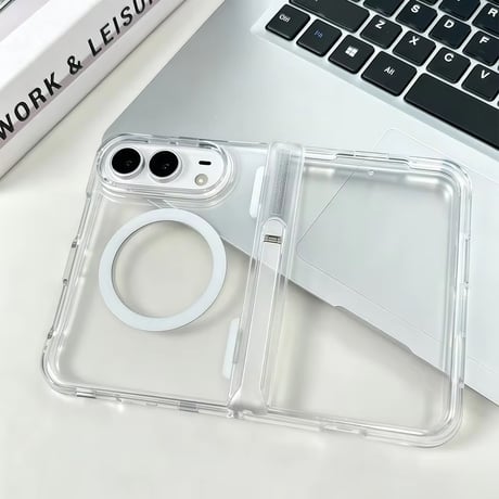 K23351 MagSafeスタンド付きクリアiPhoneDuoケース