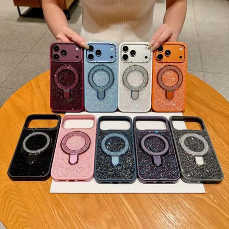 K23308 キラめきリングスタンドMagSafeiPhoneケース