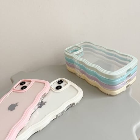 【即納商品】L61144 ウェーブラインのふんわりクリアiPhoneケース