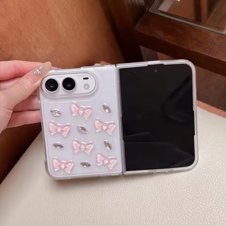 L62538 きらめきリボンクリアiPhoneDuoケース