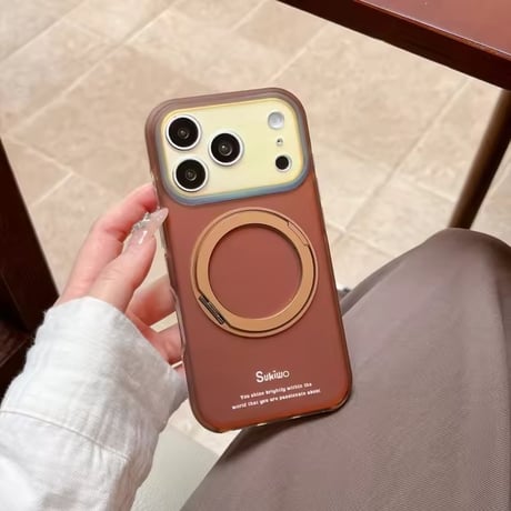 K23300 レトロバイカラーリングスタンド付きiPhoneケース