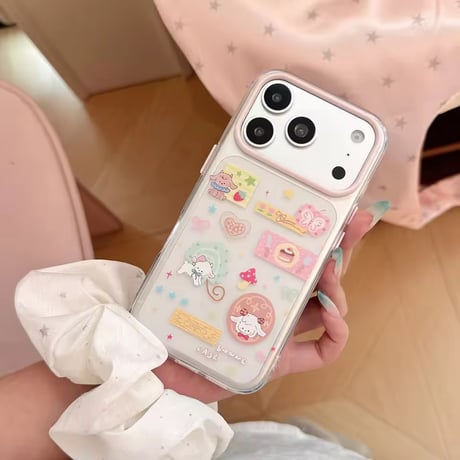 L62541 パステルステッカークリアiPhoneケース