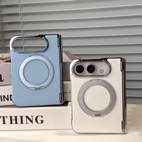 K23309 メタリックフレームリングスタンド付きiPhoneDuoケース