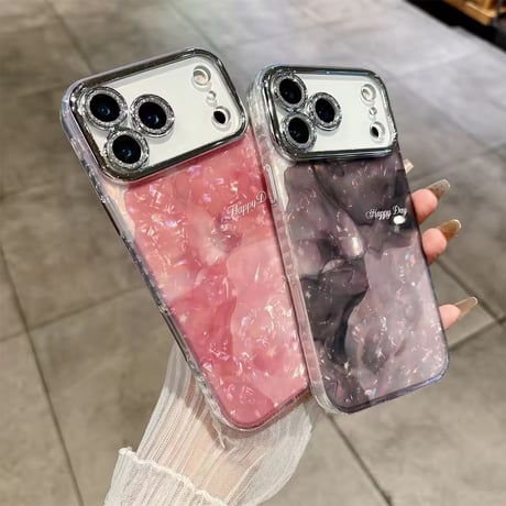 【即納商品】S74844 Happy Day パールマーブルiPhoneケース