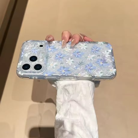 S75723 ブルーリリー フラワー iPhoneケース