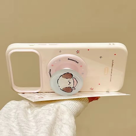 K23286 わんにゃんMagSafeグリップiPhoneケース