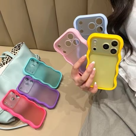 L62490 バイカラーウェーブ iPhoneケース
