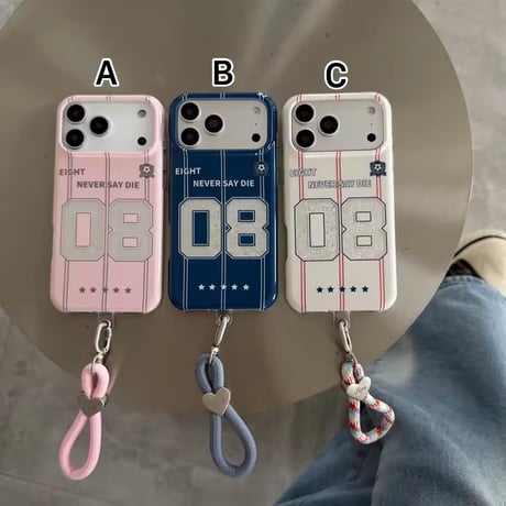 K23193 ナンバーロゴ ハンドストラップ付き iPhoneケース