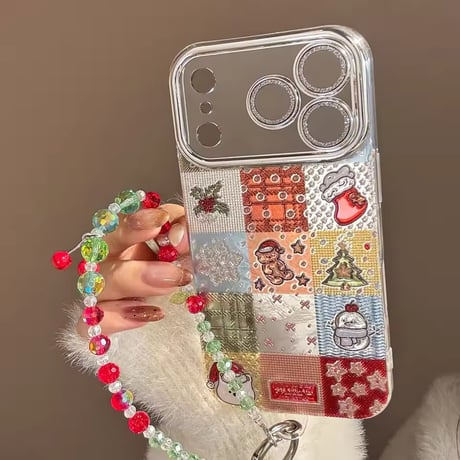 S75898 ホリデーパッチワークiPhoneケース