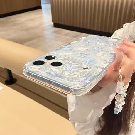 S75723 ブルーリリー フラワー iPhoneケース