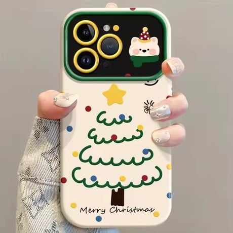 S75891 カラフルクリスマスツリーiPhoneケース