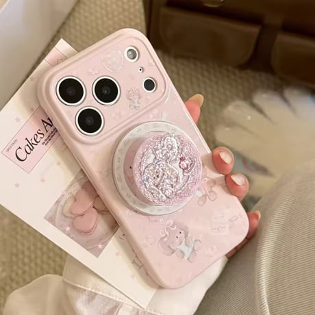 K23288 スイートベア＆バニーMagSafeグリップiPhoneケース