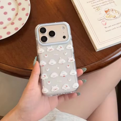 L62491 ふわふわパピー クリアiPhoneケース