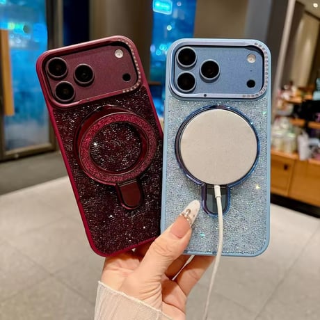 K23308 キラめきリングスタンドMagSafeiPhoneケース