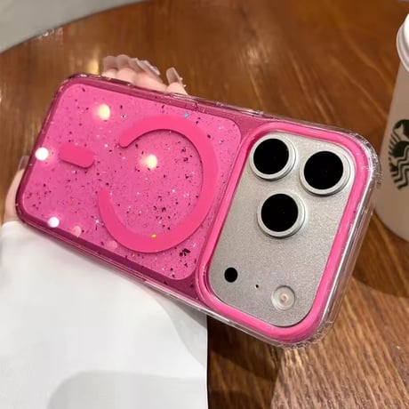 【即納商品】S75154 キラキラカラーエッジ MagSafe対応クリアケース