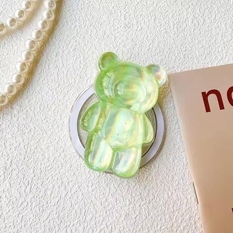【即納商品】P0390 オーロラくま MagSafe対応スマホグリップ