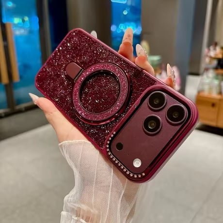 K23308 キラめきリングスタンドMagSafeiPhoneケース
