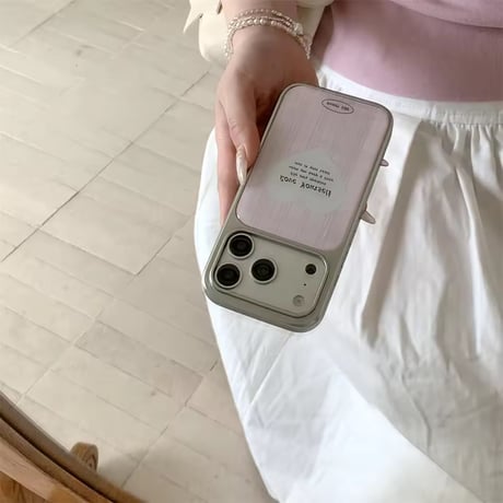 K23338 ハートチェックストラップ付きiPhoneケース