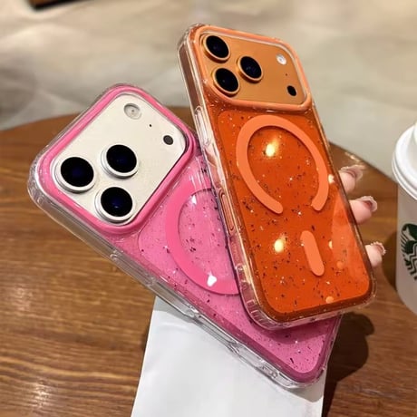 【即納商品】S75154 キラキラカラーエッジ MagSafe対応クリアケース