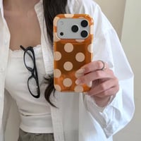 S75764 ブラウンドット iPhoneケース