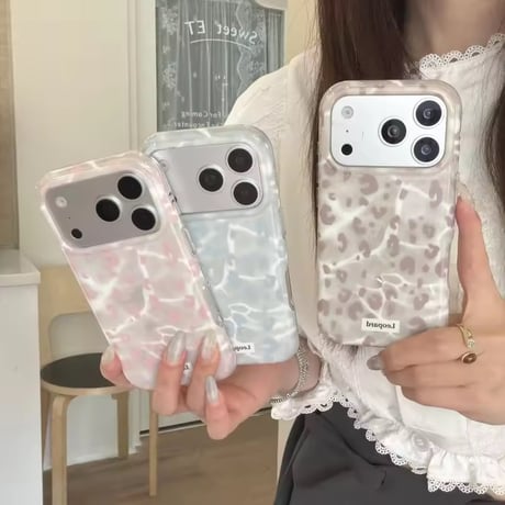 K23302 ニュアンスアニマルリボンショルダー付きiPhoneケース