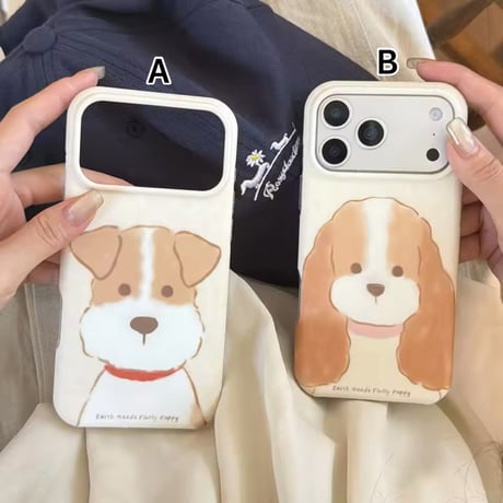 S75709 ふわもこわんこイラスト iPhoneケース