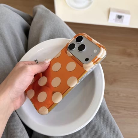 S75764 ブラウンドット iPhoneケース