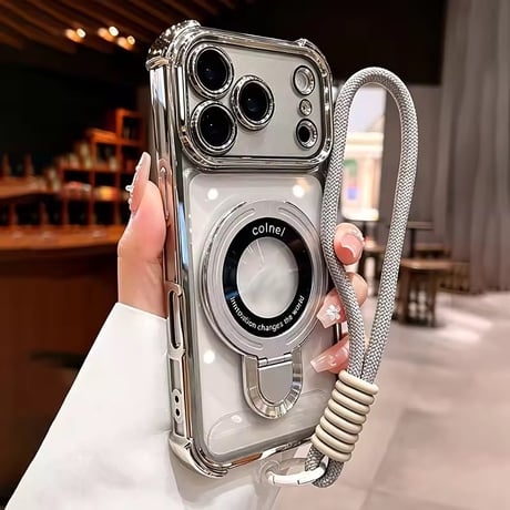 K23346 メタリックリングストラップiPhoneケース