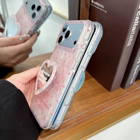 K23307 キラキラハートグリップiPhoneケース