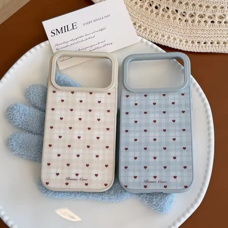 S75710 プチハートチェック iPhoneケース