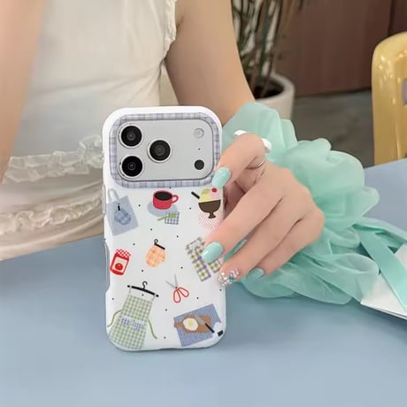S76008 チェックキッチンiPhoneケース