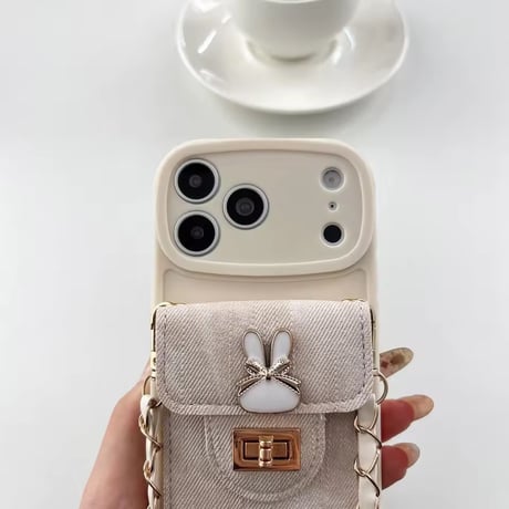 K23324 うさぎポケットショルダーiPhoneケース