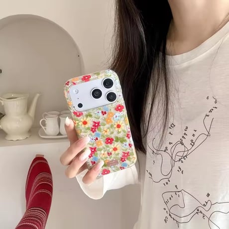 S75923 きらめき小花リボンiPhoneケース