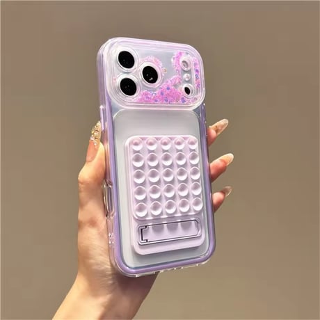 K23289 キラキラカメラフレーム吸盤＆スタンドiPhoneケース