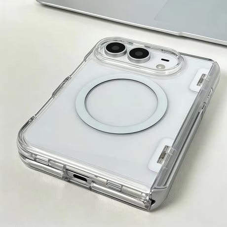 K23351 MagSafeスタンド付きクリアiPhoneDuoケース